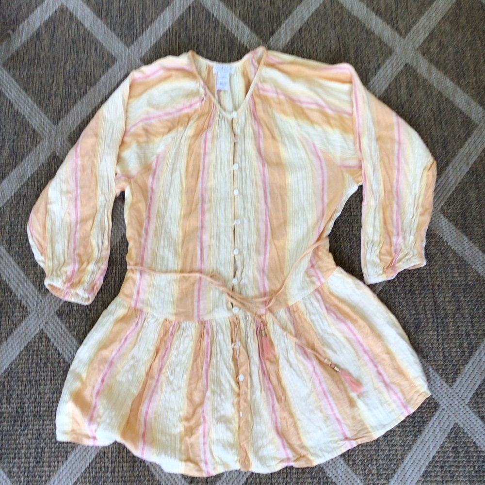 L SPACE GAUZY HIPPIE BOHO FESTIVAL LADIES TOP SZ L TUNIC